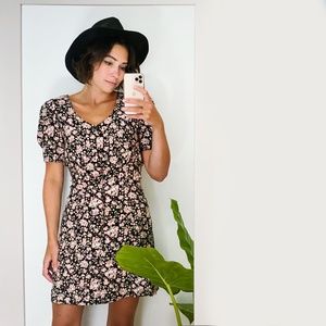 Vintage Floral Button Up Dress